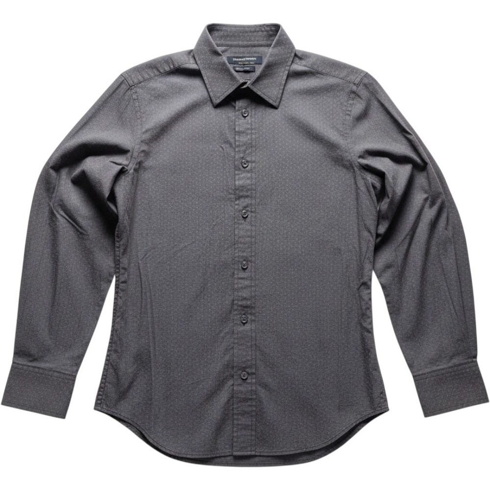 Banana Republic Dress Shirt Mens Small 14.5 32/33 Gray Geometric Slim Fit LS
